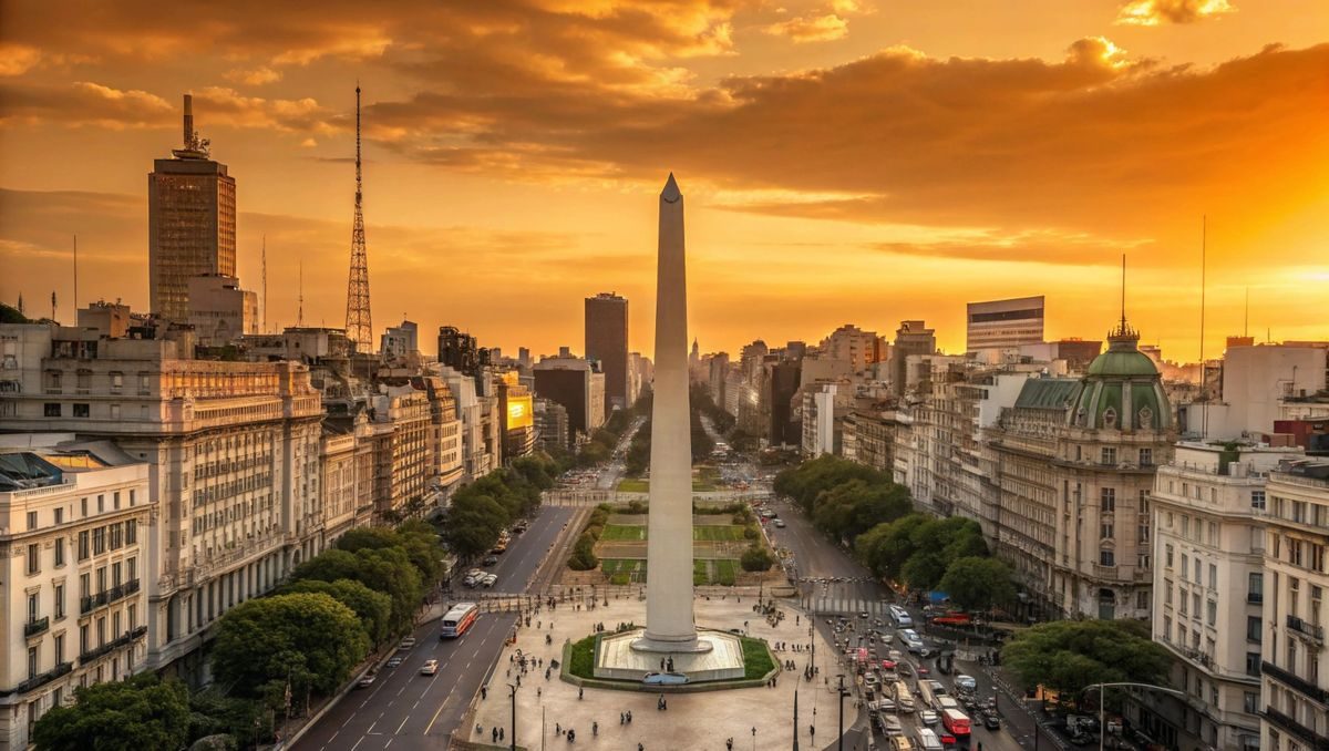 Obelisco de Buenos Aires al atardecer