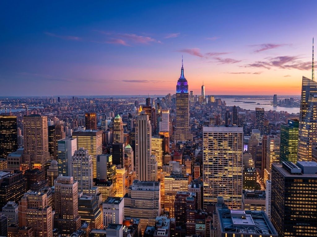 Skyline de Nueva York al atardecer